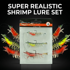 Fishing Lure #11 Premium Soft Shrimp Bait Set - Realistic Prawn Artificial Gear for Bass Trout