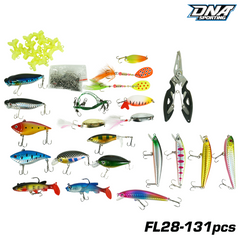 Fishing Lure #28 131PCS Crankbait Minnow Spinner Spoon Mixed Kit with Tackle Box & Plier