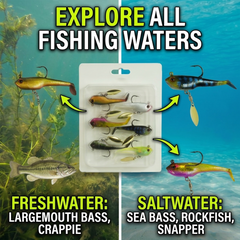 Fishing Lure #50 6PCS Jig Head Paddle Tail Swimbait 6.5cm 12g Soft PVC Set with Spinner Blade & Lead Weight