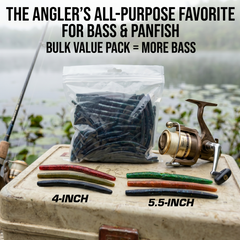 Fishing Lure #54 100PCS Soft Worm Fishing Lure PVC Bass Bait Bulk Pack 10cm 14cm Mixed Colors
