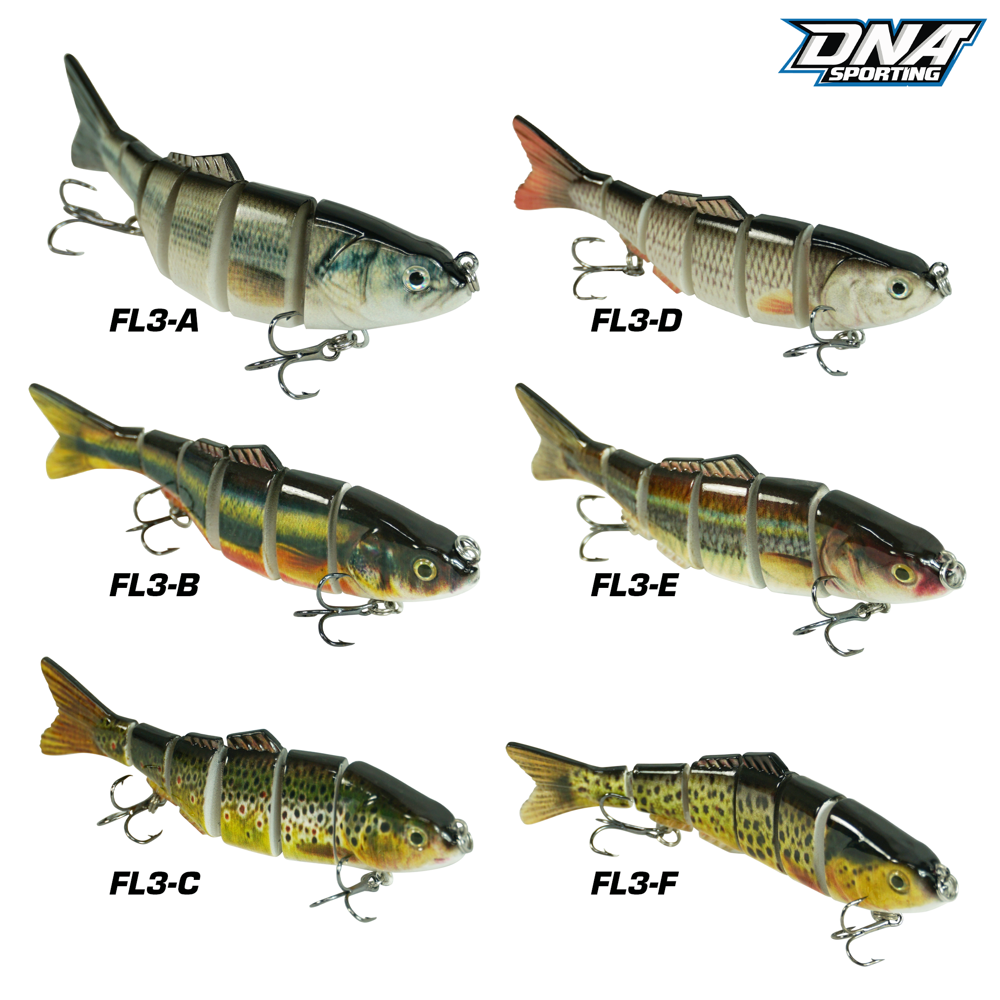 Fishing Lure #3 3PCS Jointed Fishing Lures 12cm 22g Swimbait Hard Bait ABS Hooks