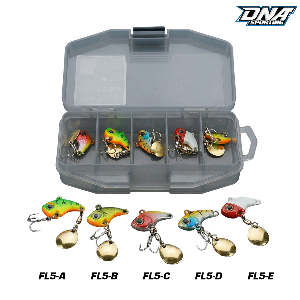 Fishing Lure #5 Premium Inline Spinner Inline Blade Bait Set 5PCS 7g Trout Bass Panfish Tackle Box