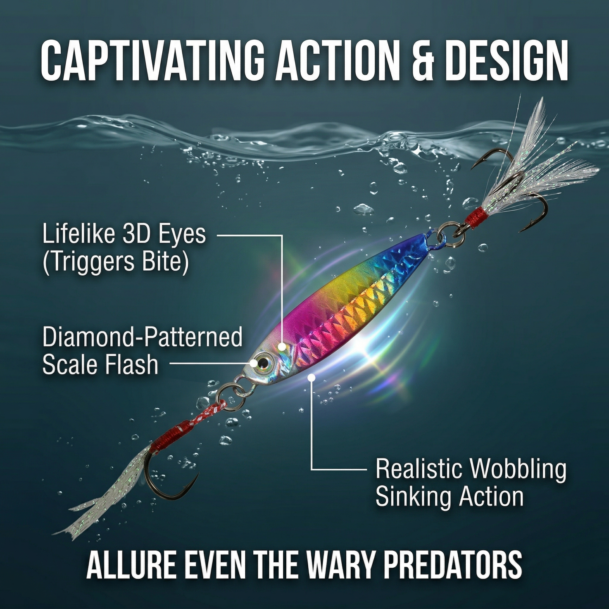 Fishing Lure #6 Premium Metal Jigging Blade Bait Set 5PCS 10g 20g 30g Bass Mackerel Sea Bass Jig