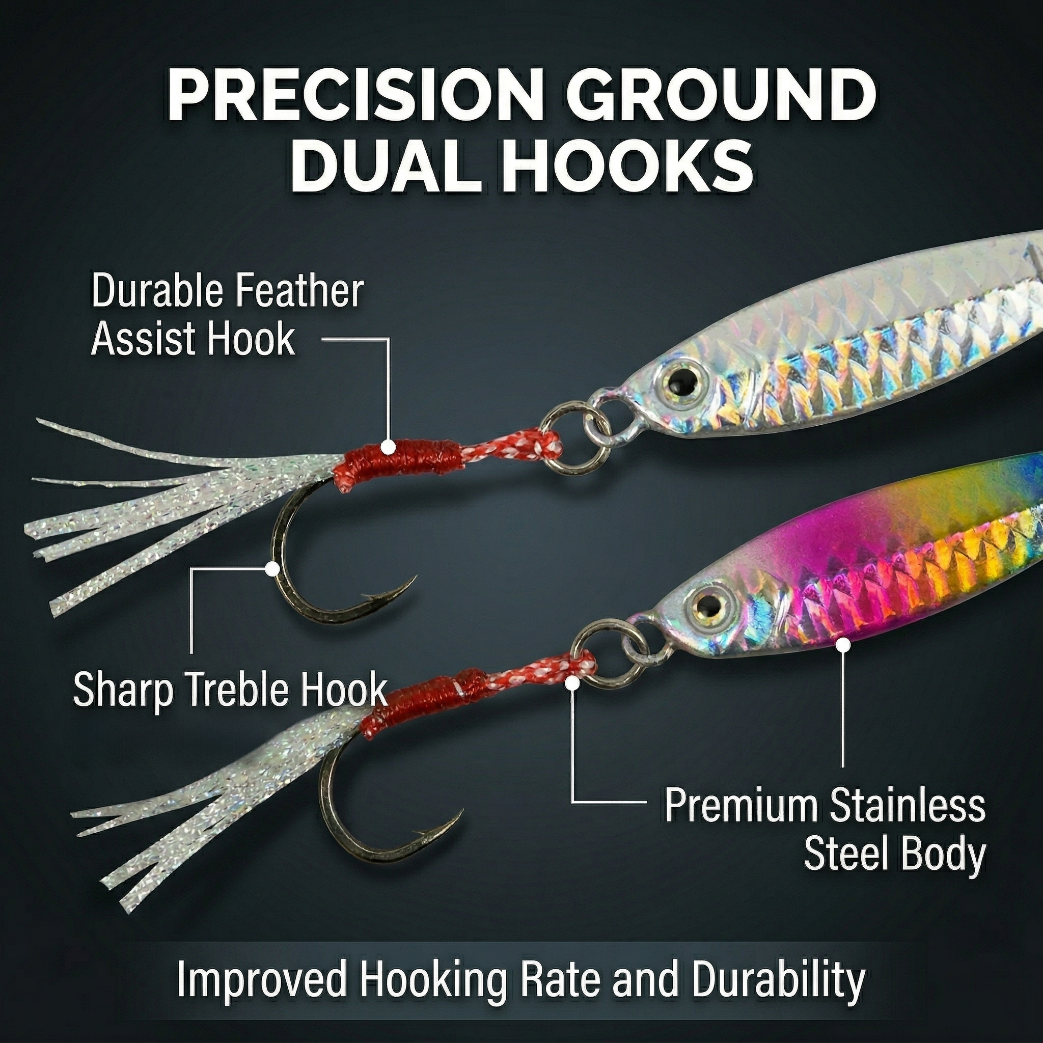 Fishing Lure #6 Premium Metal Jigging Blade Bait Set 5PCS 10g 20g 30g Bass Mackerel Sea Bass Jig