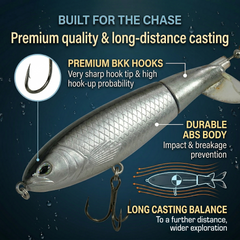 Fishing Lure #8 Premium Topwater Jointed Swimbait Lure – 10cm Hard Bait for Bass, Pike & Trout