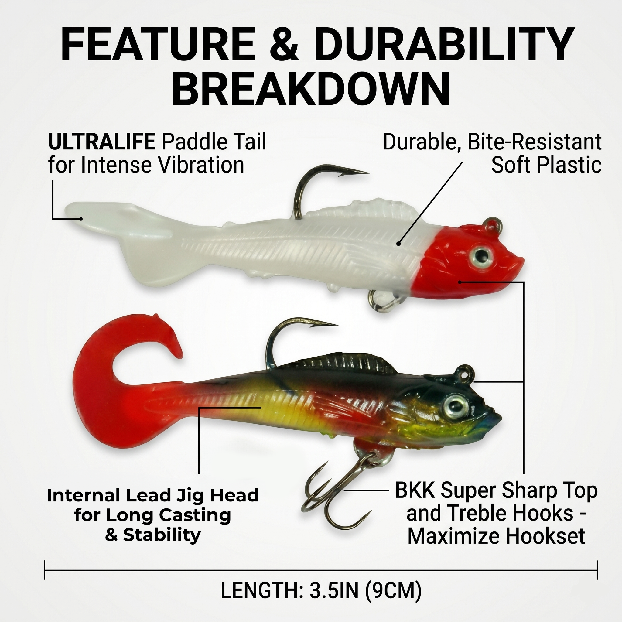 Fishing Lure #13 Premium Hard Minnow Jerkbait 5pc Set - Artificial Crankbait Kit for Bass Walleye