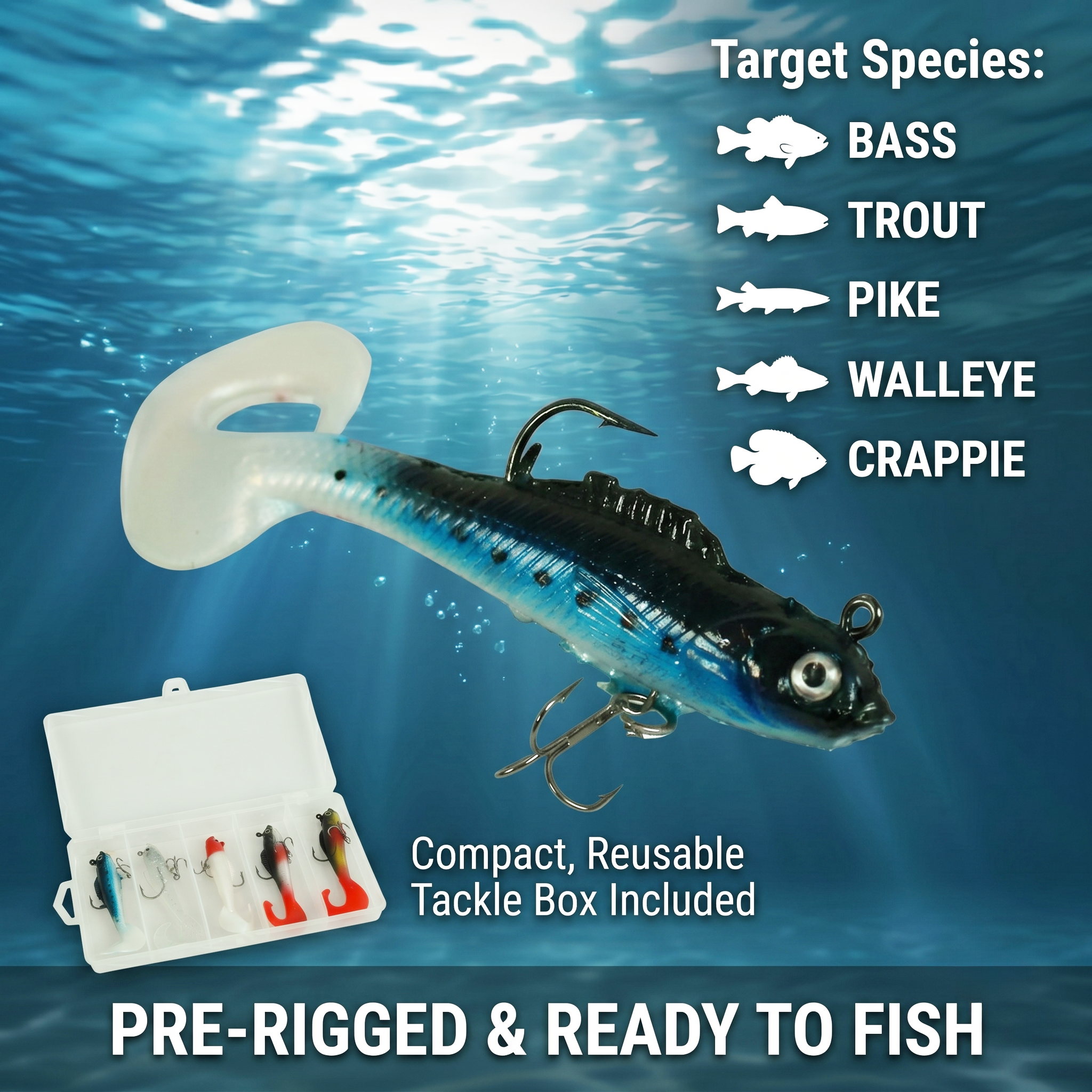 Fishing Lure #13 Premium Hard Minnow Jerkbait 5pc Set - Artificial Crankbait Kit for Bass Walleye