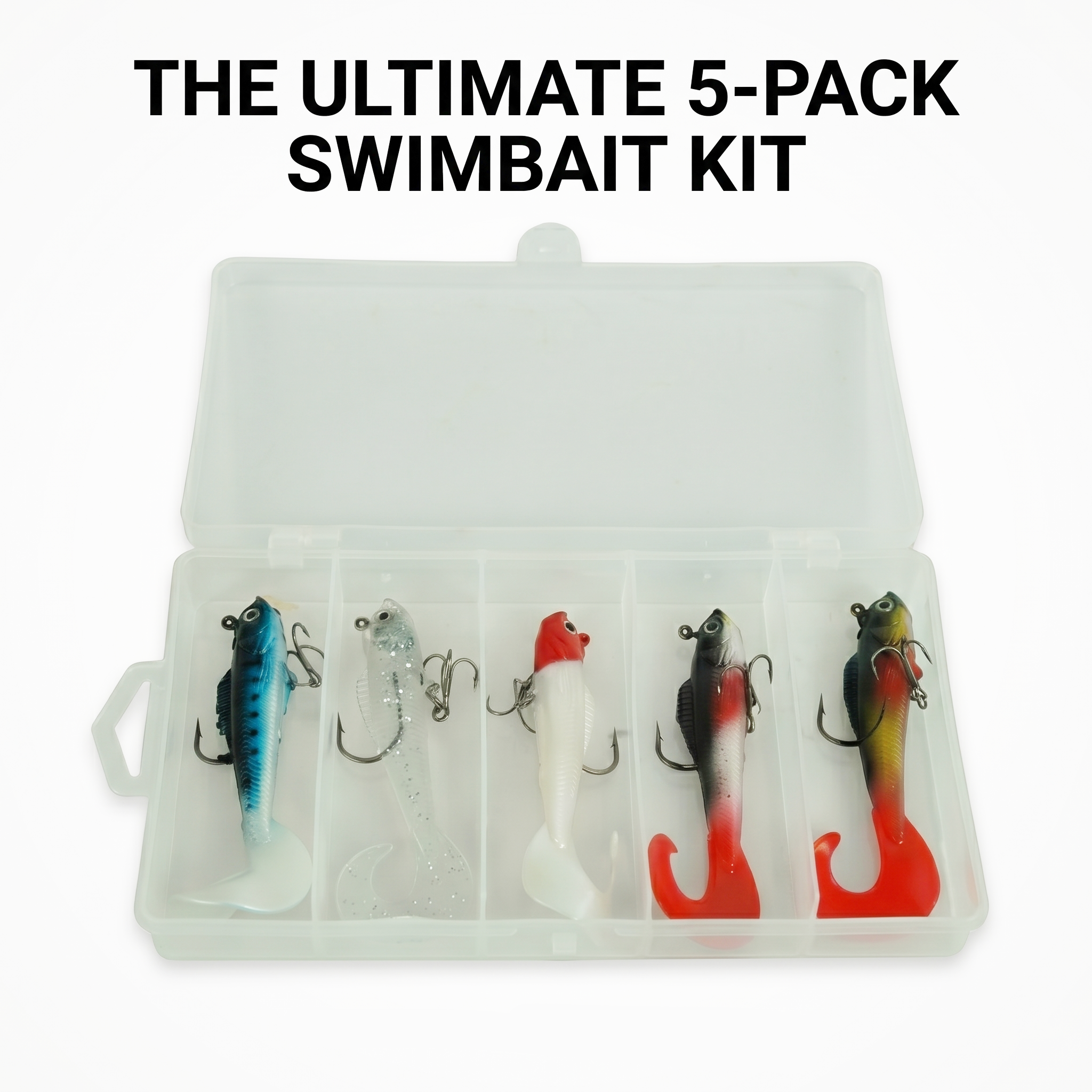 Fishing Lure #13 Premium Hard Minnow Jerkbait 5pc Set - Artificial Crankbait Kit for Bass Walleye