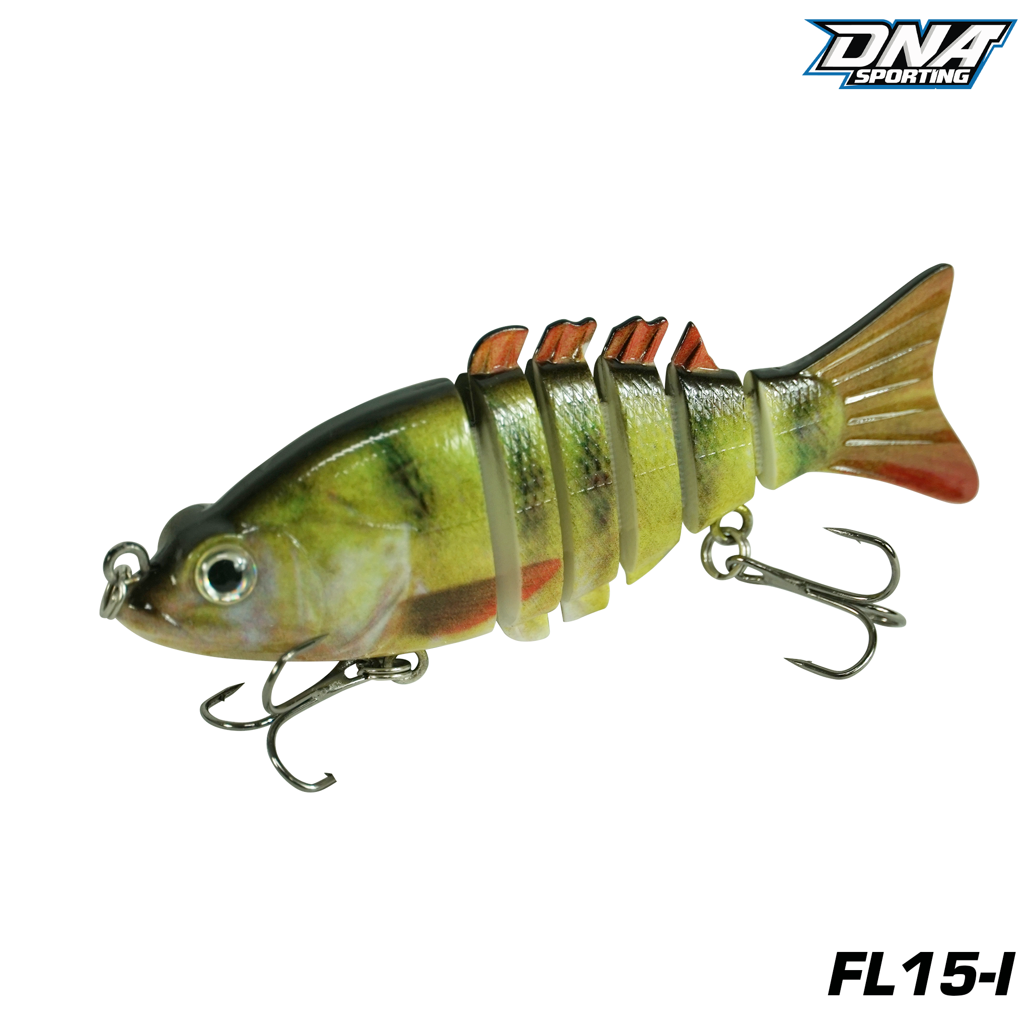Fishing Lure #15 Premium Multi Jointed Swimbait Set - 3pc Segmented Lifelike Bait Kit with Case