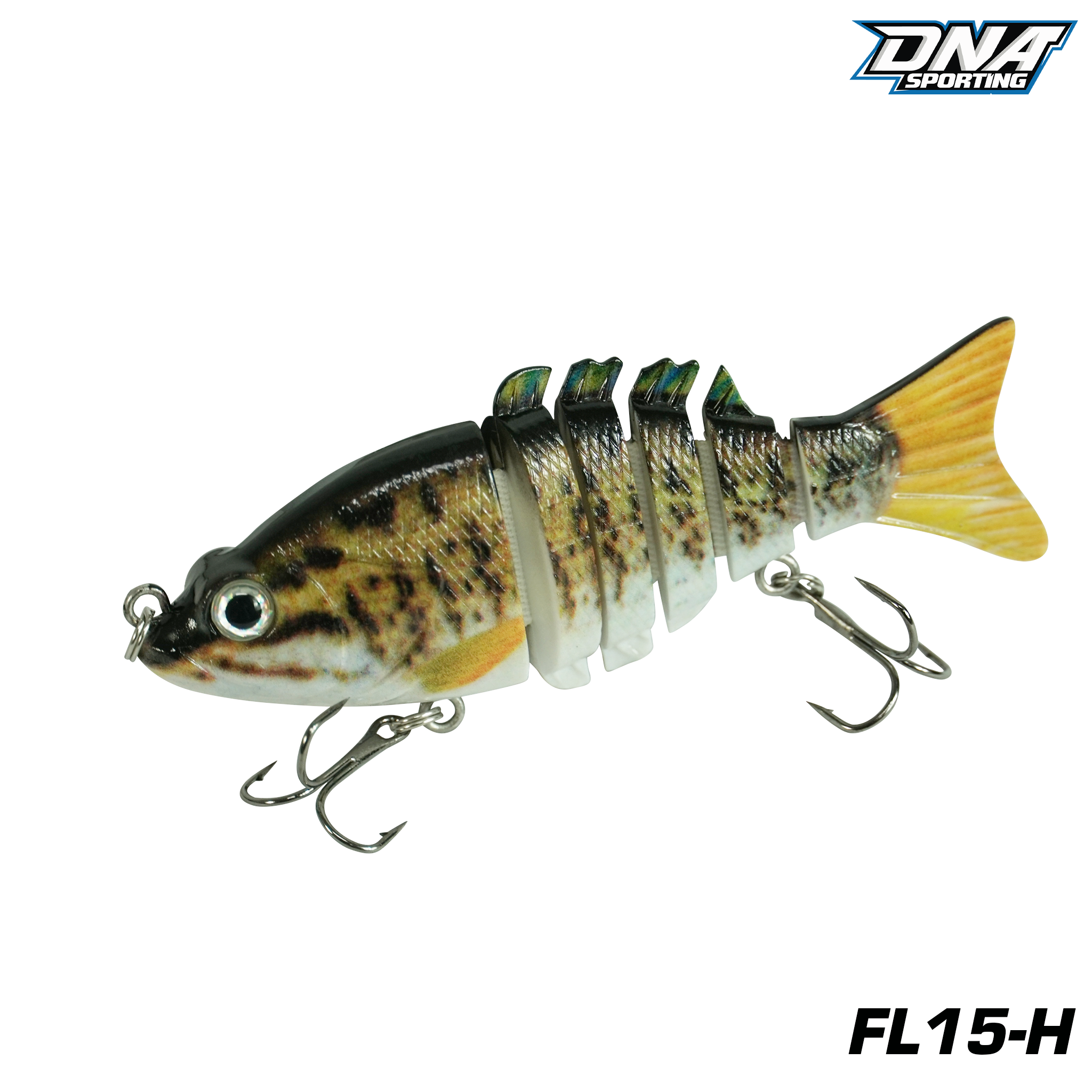 Fishing Lure #15 Premium Multi Jointed Swimbait Set - 3pc Segmented Lifelike Bait Kit with Case