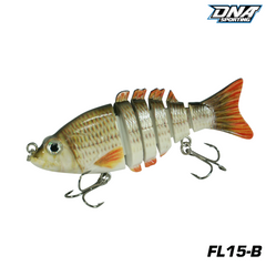 Fishing Lure #15 Premium Multi Jointed Swimbait Set - 3pc Segmented Lifelike Bait Kit with Case