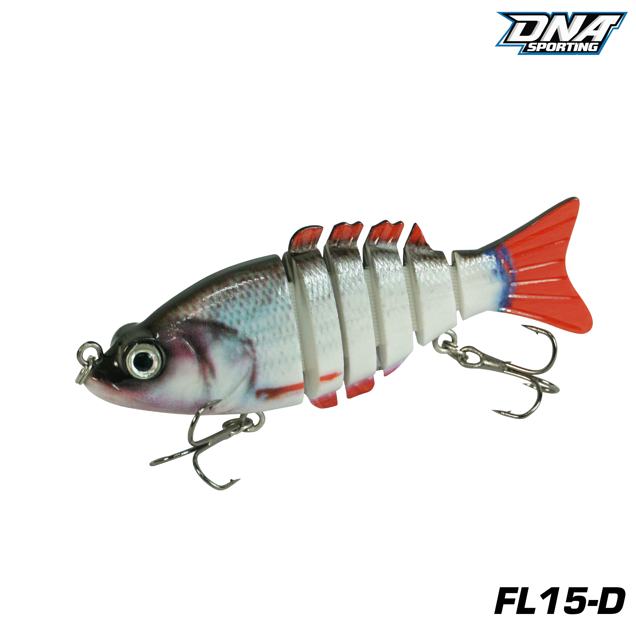 Fishing Lure #15 Premium Multi Jointed Swimbait Set - 3pc Segmented Lifelike Bait Kit with Case