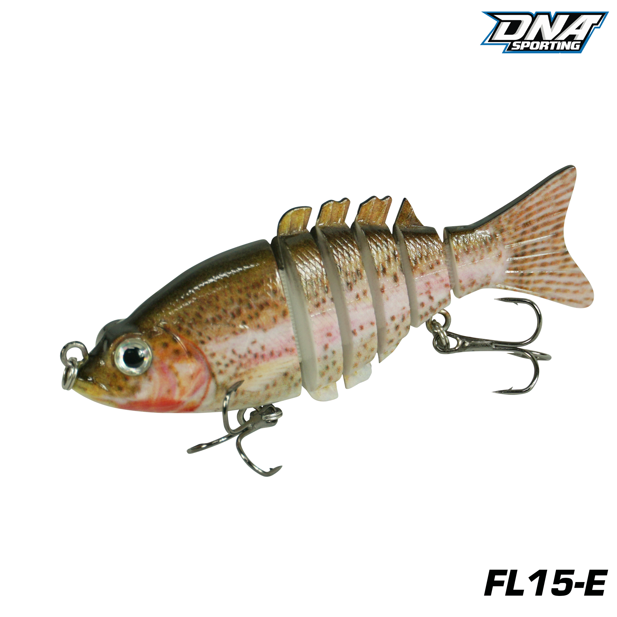 Fishing Lure #15 Premium Multi Jointed Swimbait Set - 3pc Segmented Lifelike Bait Kit with Case