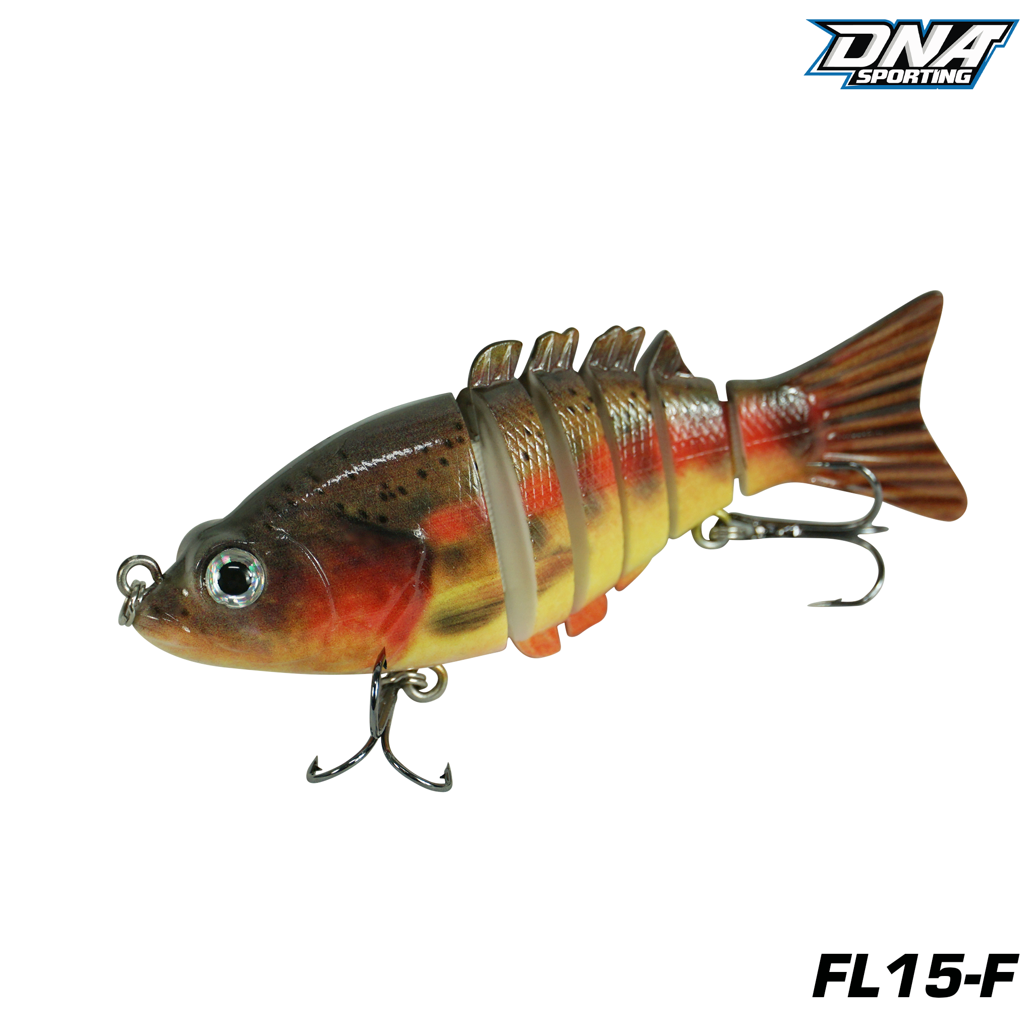 Fishing Lure #15 Premium Multi Jointed Swimbait Set - 3pc Segmented Lifelike Bait Kit with Case