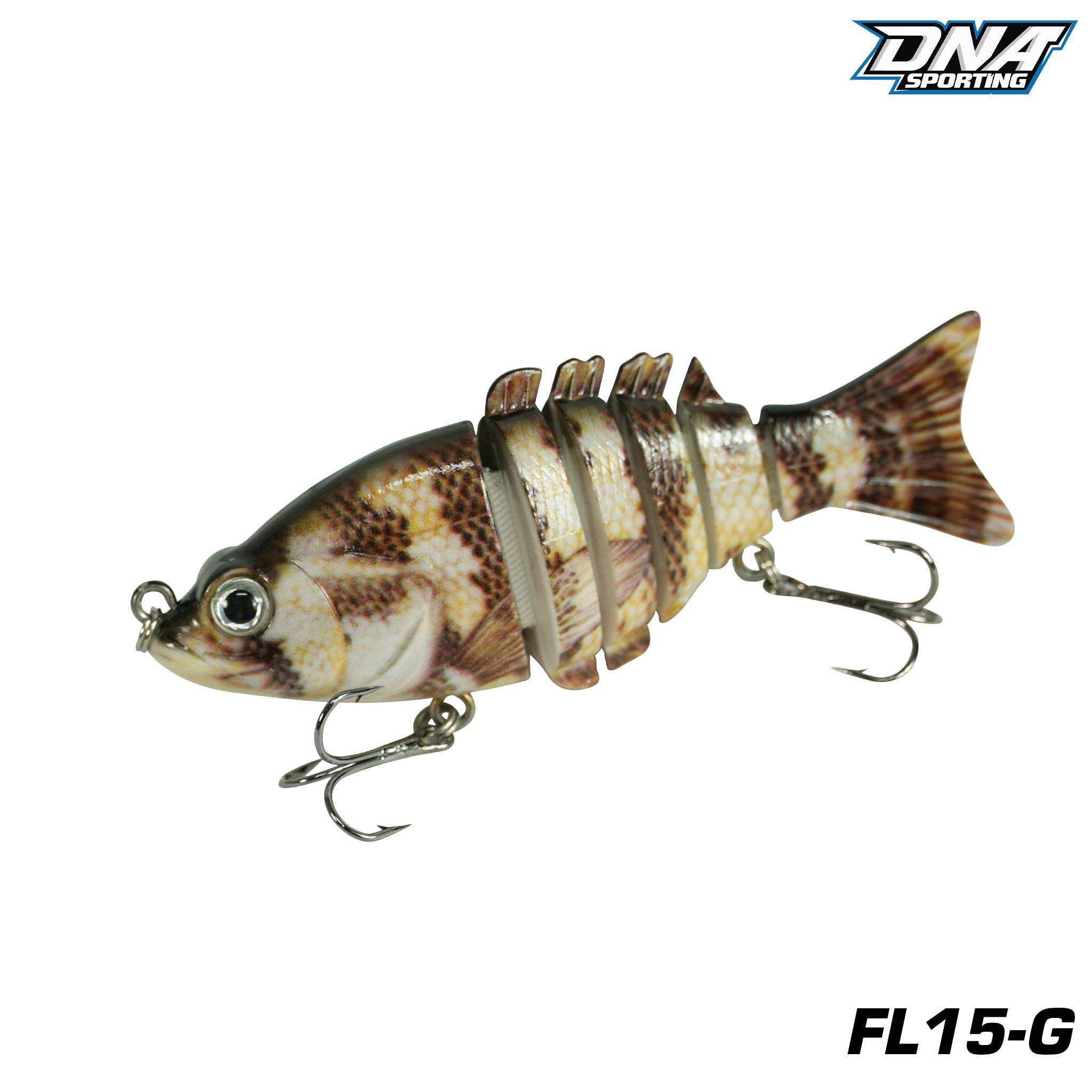 Fishing Lure #15 Premium Multi Jointed Swimbait Set - 3pc Segmented Lifelike Bait Kit with Case