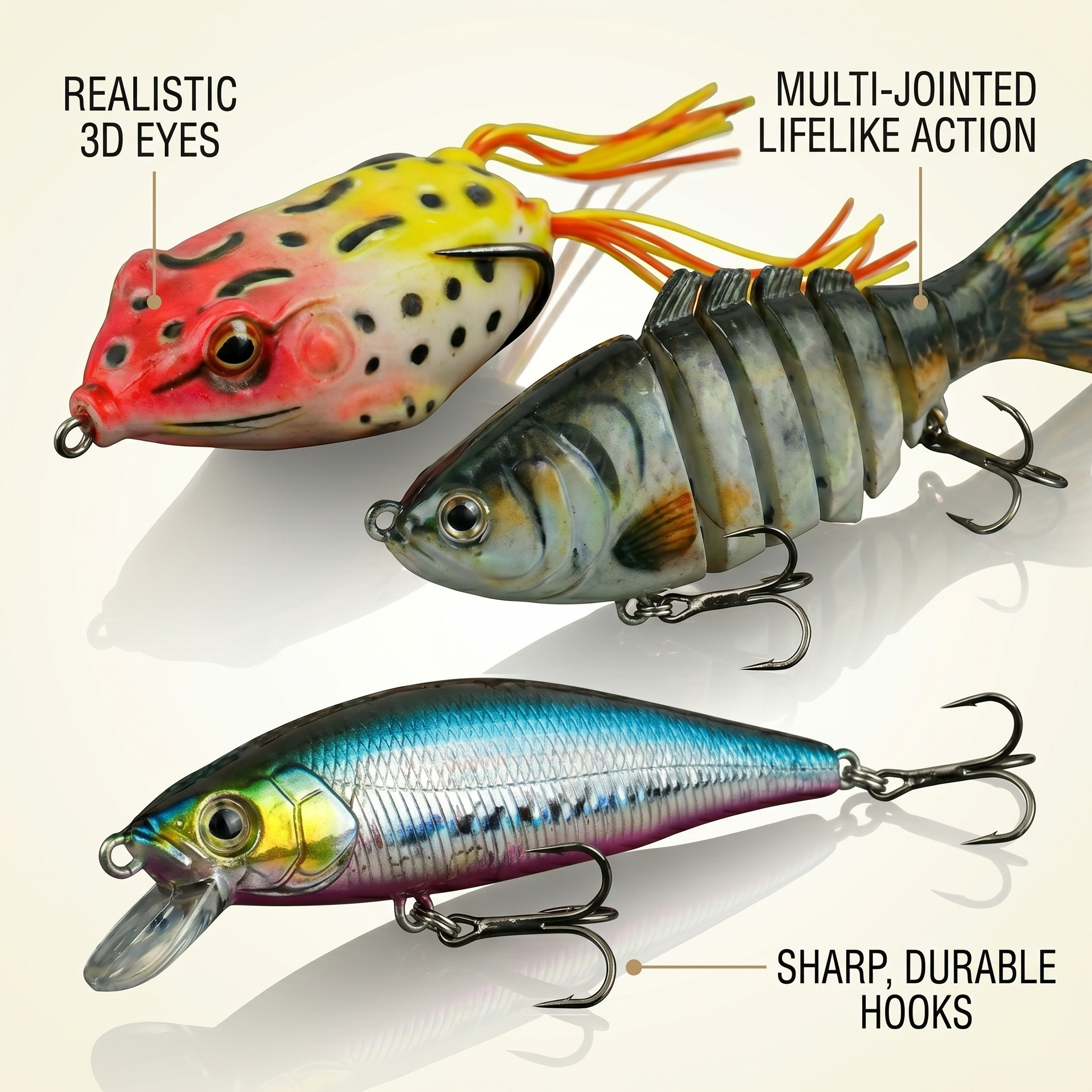 Fishing Lure #17 All-in-One Kit Set (Spinner, Jig, Soft Bait, Crankbait)