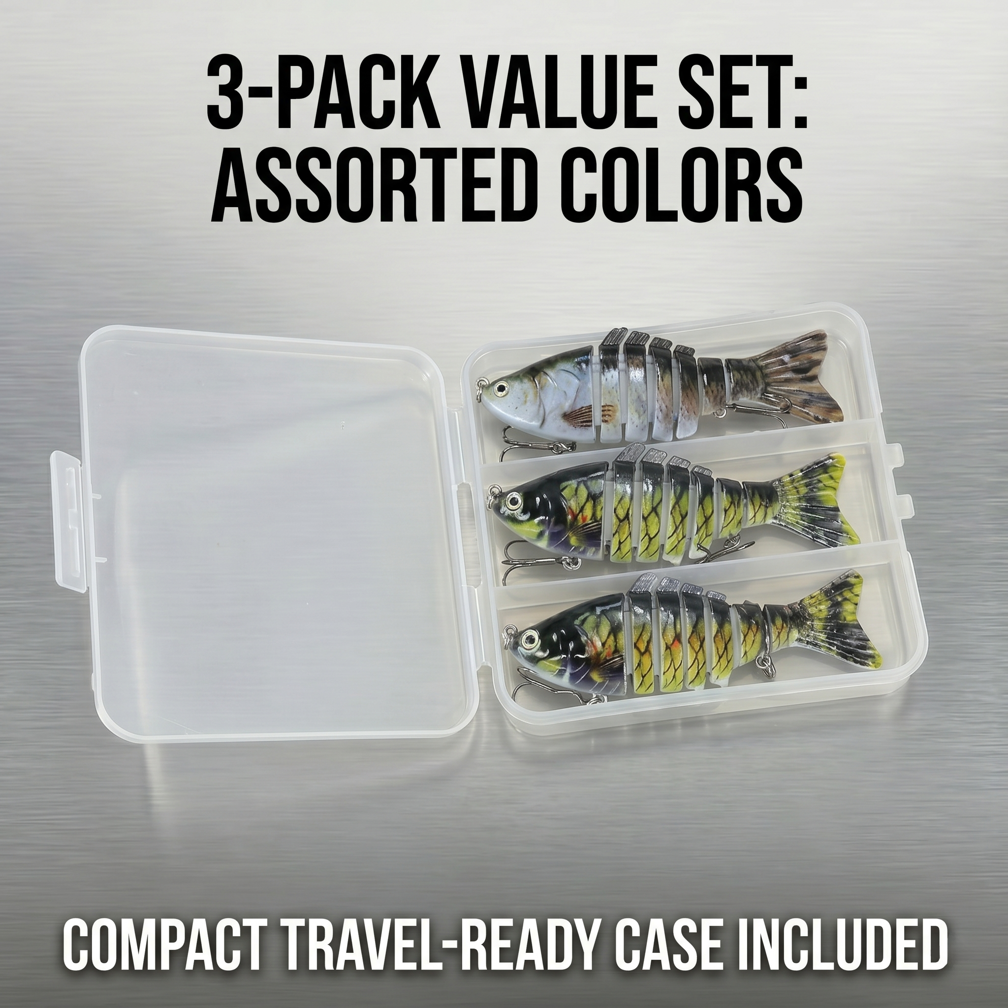 Fishing Lure #18 3PCS Jointed Swimbait 12cm 15g Multi Section Hard Bait