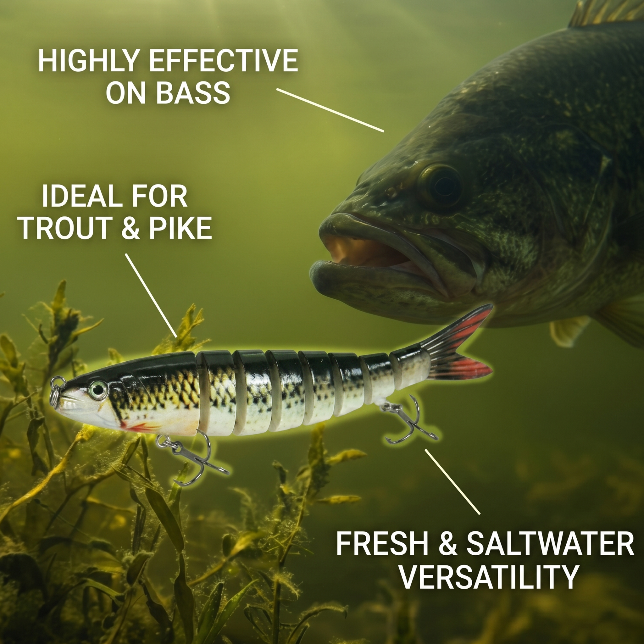 Fishing Lure #19 3PCS Jointed Swimbait 13.5cm 20g Multi Section Hard Bait