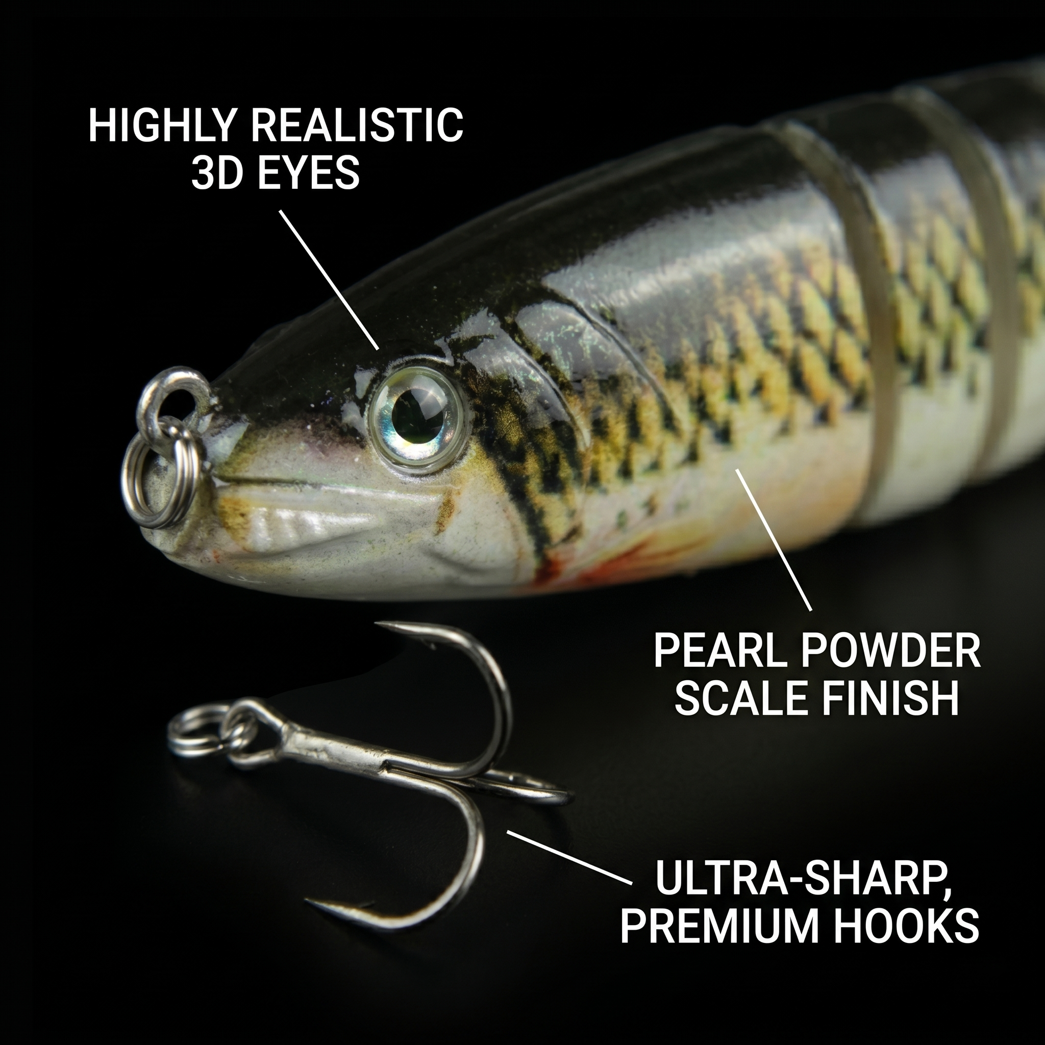 Fishing Lure #19 3PCS Jointed Swimbait 13.5cm 20g Multi Section Hard Bait