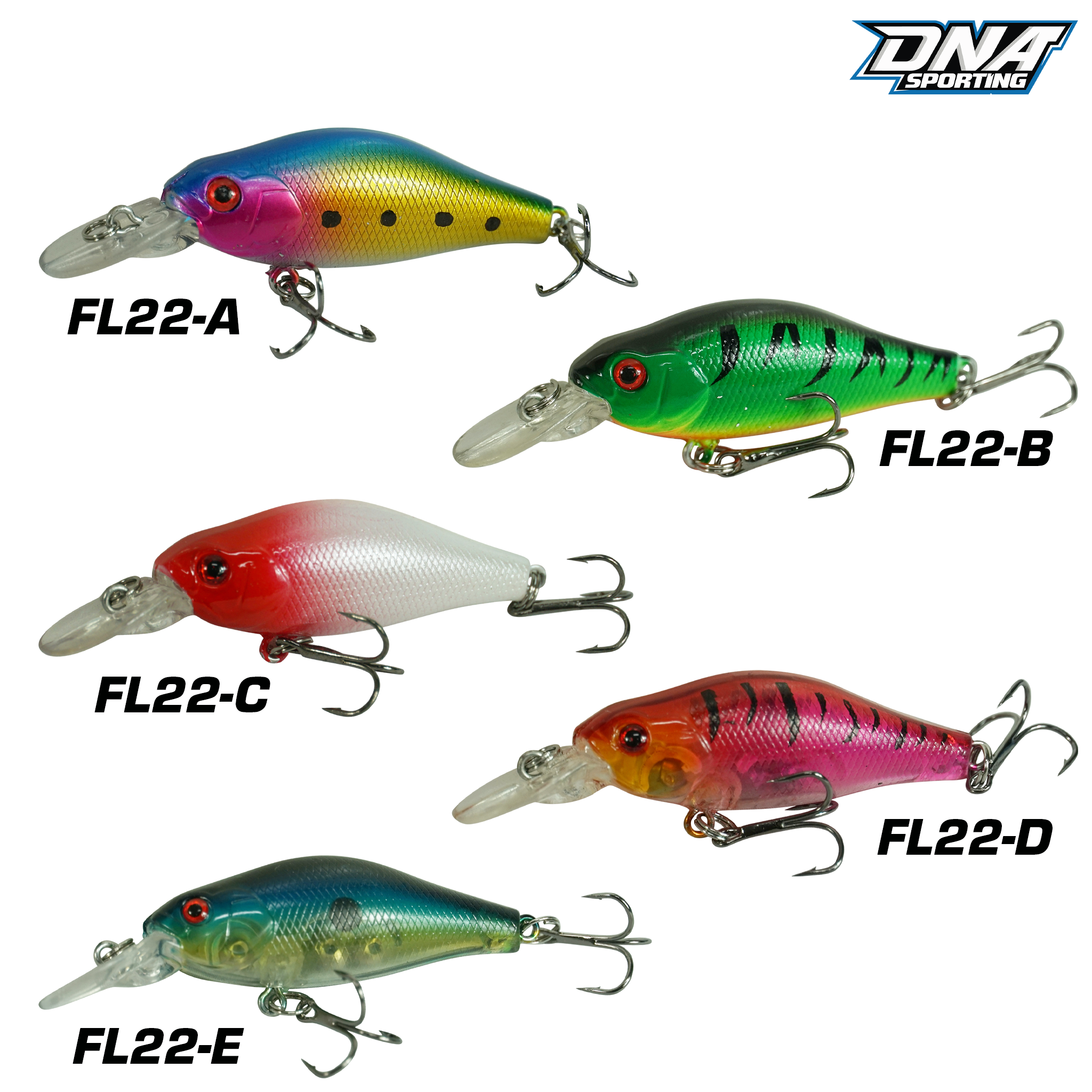 Fishing Lure #22 5PCS Crankbait Fishing Lure Set - 5cm 6.5g Diving Hard Bait