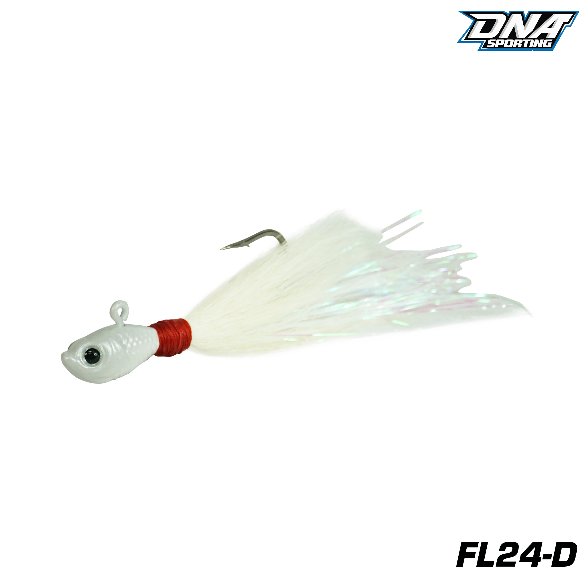 Fishing Lure #24 Premium 3PCS Bucktail Hair Jigs -Saltwater & Freshwater Weighted Sinking Jigs for Bass & Fluke (Random Color)
