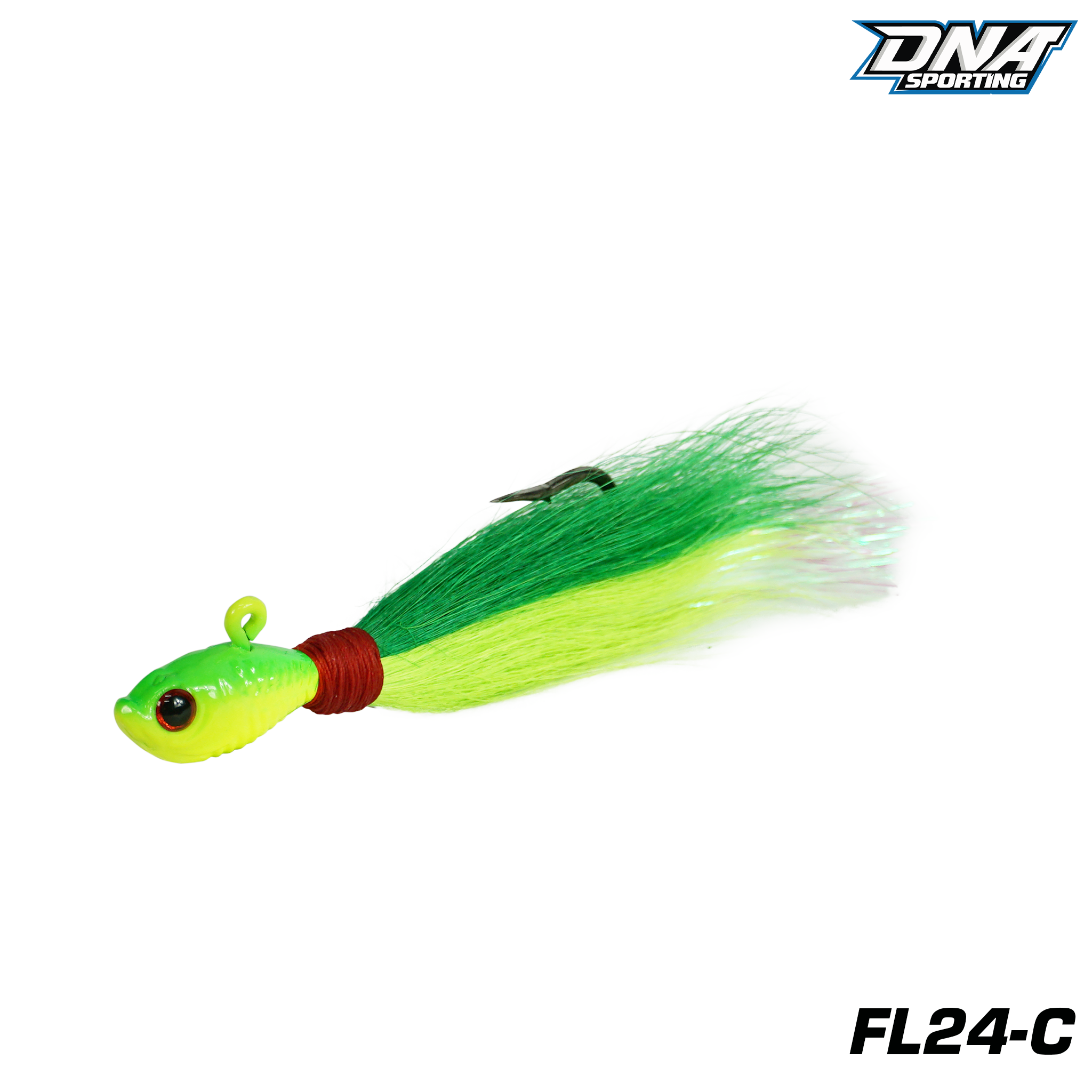 Fishing Lure #24 Premium 3PCS Bucktail Hair Jigs -Saltwater & Freshwater Weighted Sinking Jigs for Bass & Fluke (Random Color)