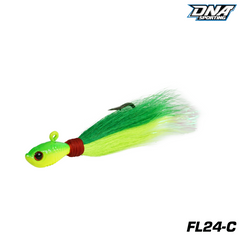 Fishing Lure #24 Premium 3PCS Bucktail Hair Jigs -Saltwater & Freshwater Weighted Sinking Jigs for Bass & Fluke (Random Color)