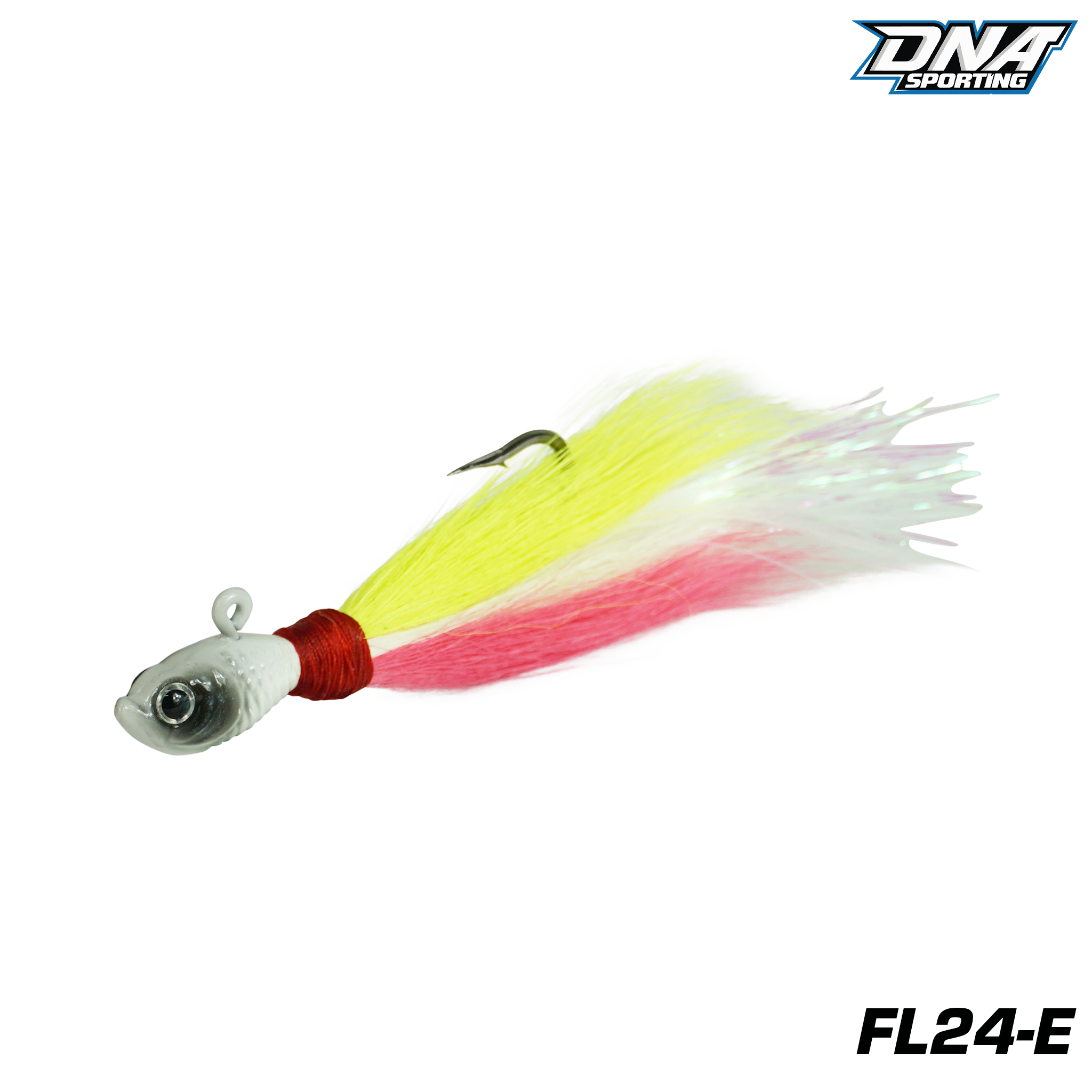 Fishing Lure #24 Premium 3PCS Bucktail Hair Jigs -Saltwater & Freshwater Weighted Sinking Jigs for Bass & Fluke (Random Color)