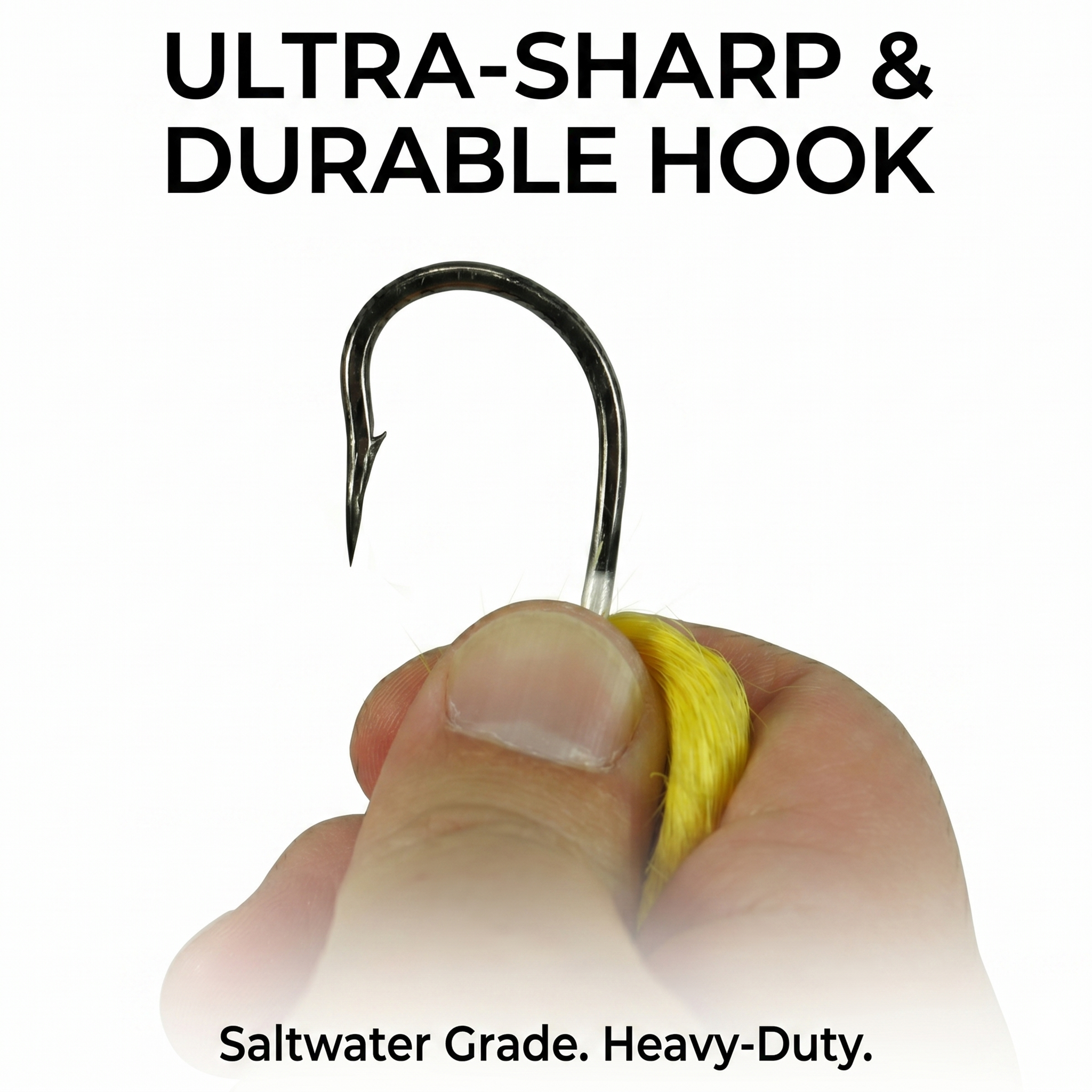 Fishing Lure #24 Premium 3PCS Bucktail Hair Jigs -Saltwater & Freshwater Weighted Sinking Jigs for Bass & Fluke (Random Color)
