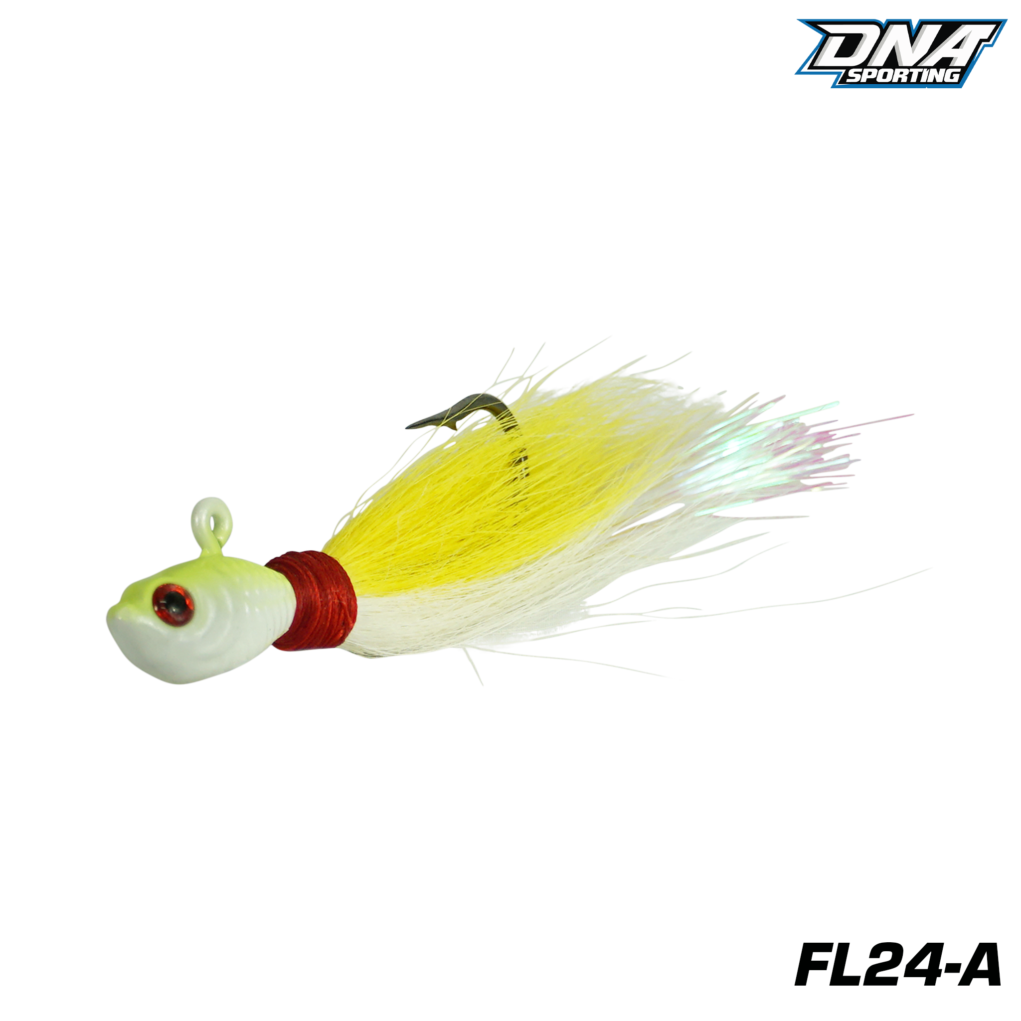 Fishing Lure #24 Premium 3PCS Bucktail Hair Jigs -Saltwater & Freshwater Weighted Sinking Jigs for Bass & Fluke (Random Color)