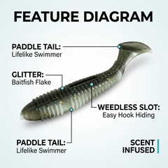 Fishing Lure #45 10PCS Soft Worm Assorted Swimbaits Kit