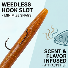 Fishing Lure #46 10pcs Soft Stick Bait Worm Set - PVC Senko Style Bass Lures (10cm/14cm)