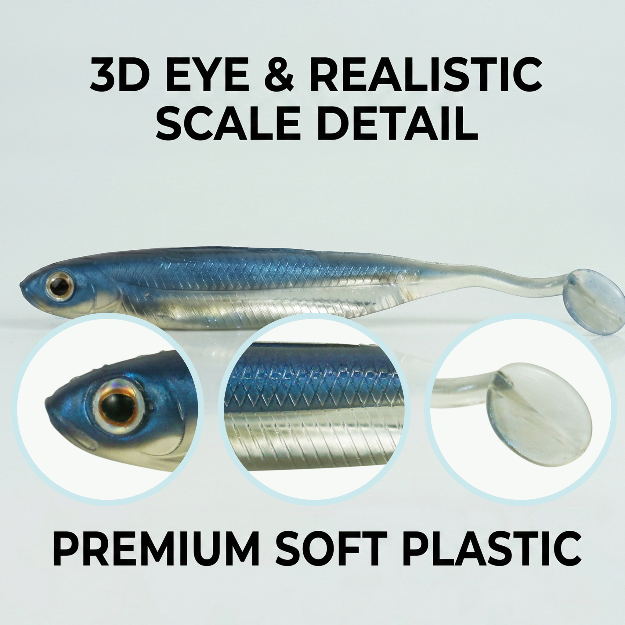 Fishing Lure #49 6PCS Soft Swimbait Paddle Tail 7cm-12cm Flexible PVC Lure Set for Bass Pike Freshwater Angling