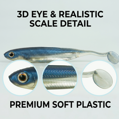 Fishing Lure #49 6PCS Soft Swimbait Paddle Tail 7cm-12cm Flexible PVC Lure Set for Bass Pike Freshwater Angling