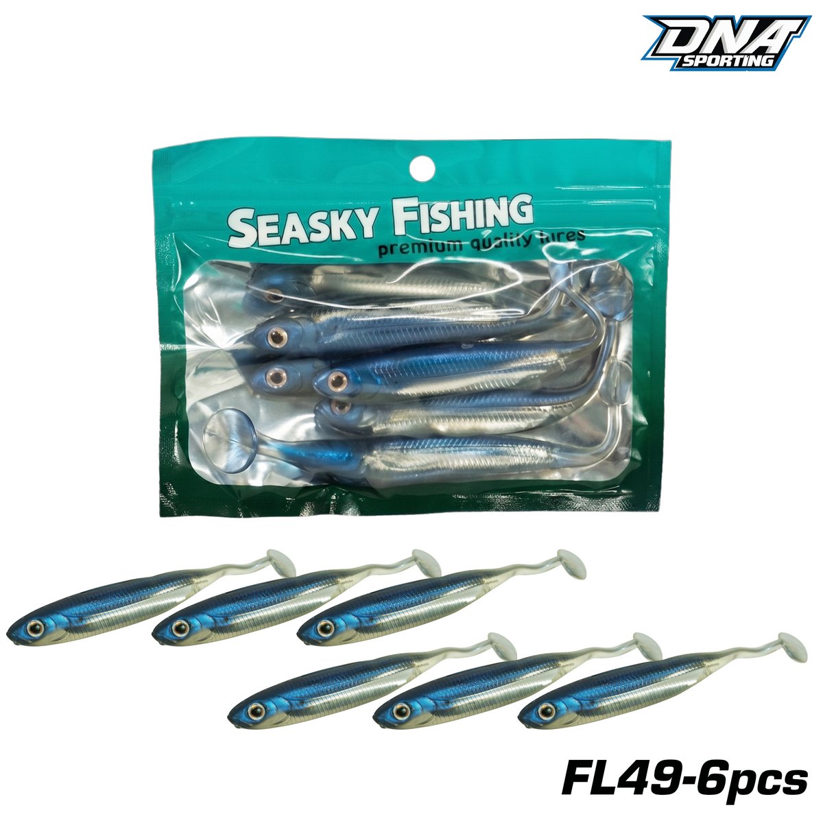 Fishing Lure #49 6PCS Soft Swimbait Paddle Tail 7cm-12cm Flexible PVC Lure Set for Bass Pike Freshwater Angling