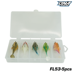 Fishing Lure #53 5PCS Soft Plastic Swimbait Fishing Lures Pre-Weighted PVC Bait Set with Hooks for Bass Trout Freshwater