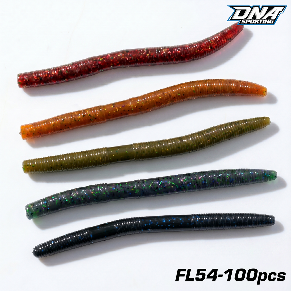 Fishing Lure #54 100PCS Soft Worm Fishing Lure PVC Bass Bait Bulk Pack 10cm 14cm Mixed Colors