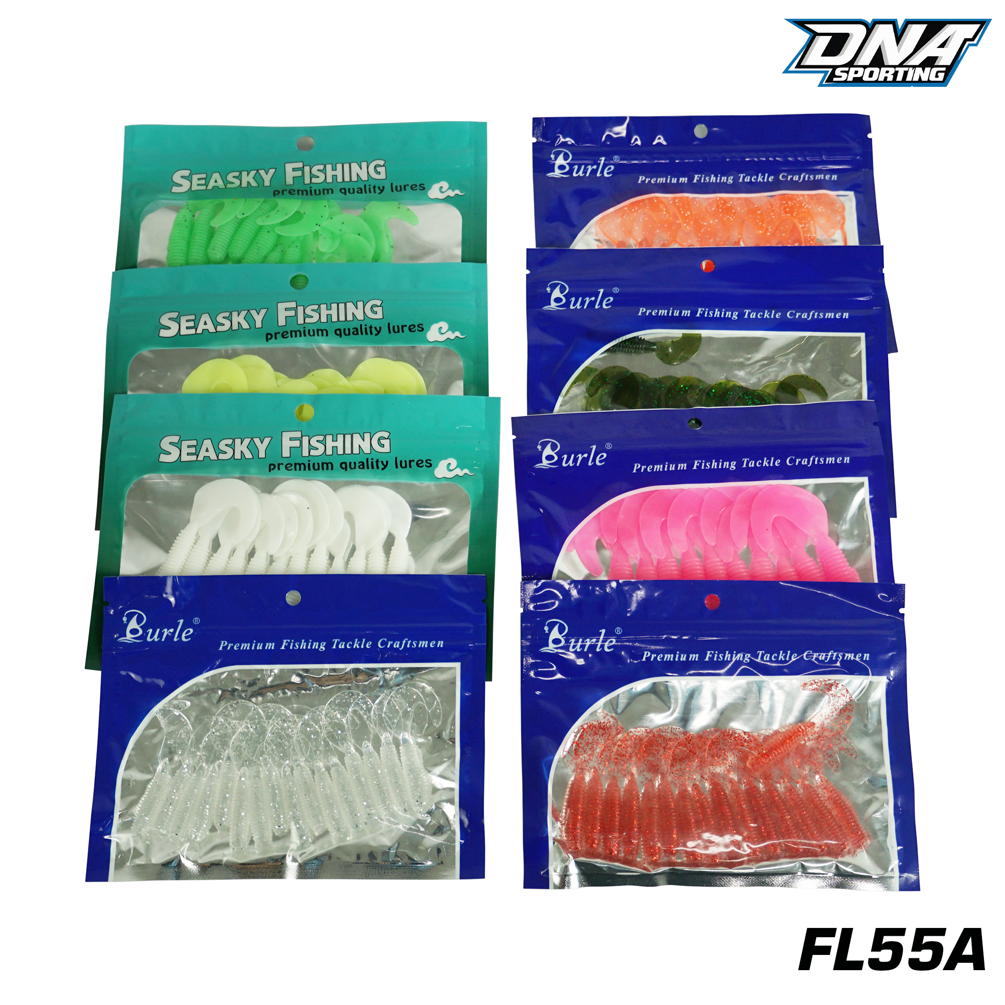 Fishing Lure #55 Multi-Size Soft PVC Swimbait Set Artificial Grub Fishing Lures Bulk Pack