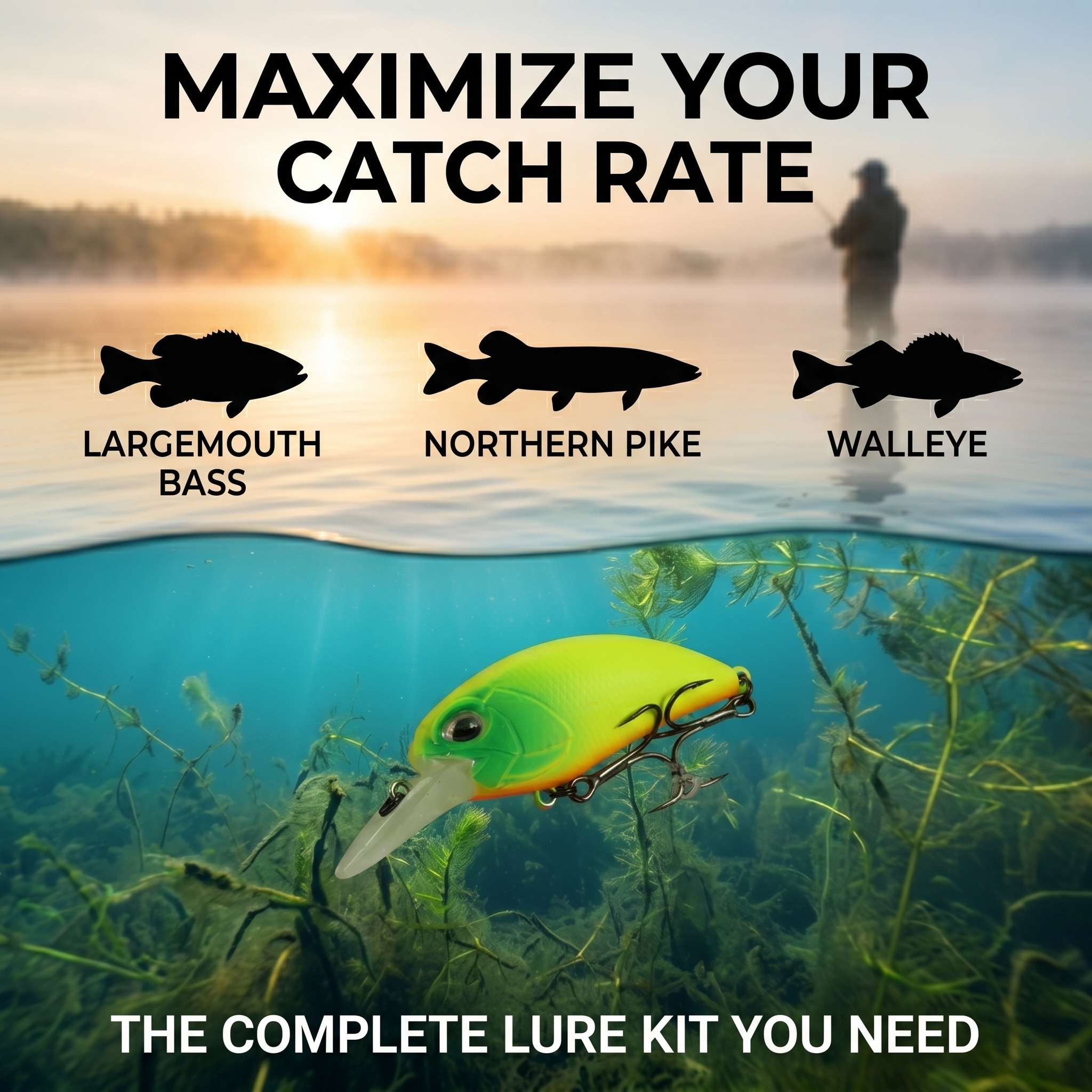 Fishing Lure #61 Crankbait 5PCS Hard Bait Kit | 2.6" 1.16oz Bass Trout Walleye Tackle